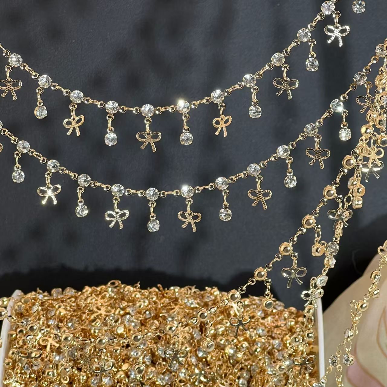 DIYチェーン仙気リボンキュービックハンドメード素材の腕輪·ネックレスアクセサリーブロンズ