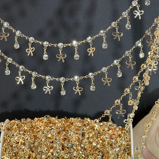 DIYチェーン仙気リボンキュービックハンドメード素材の腕輪·ネックレスアクセサリーブロンズ