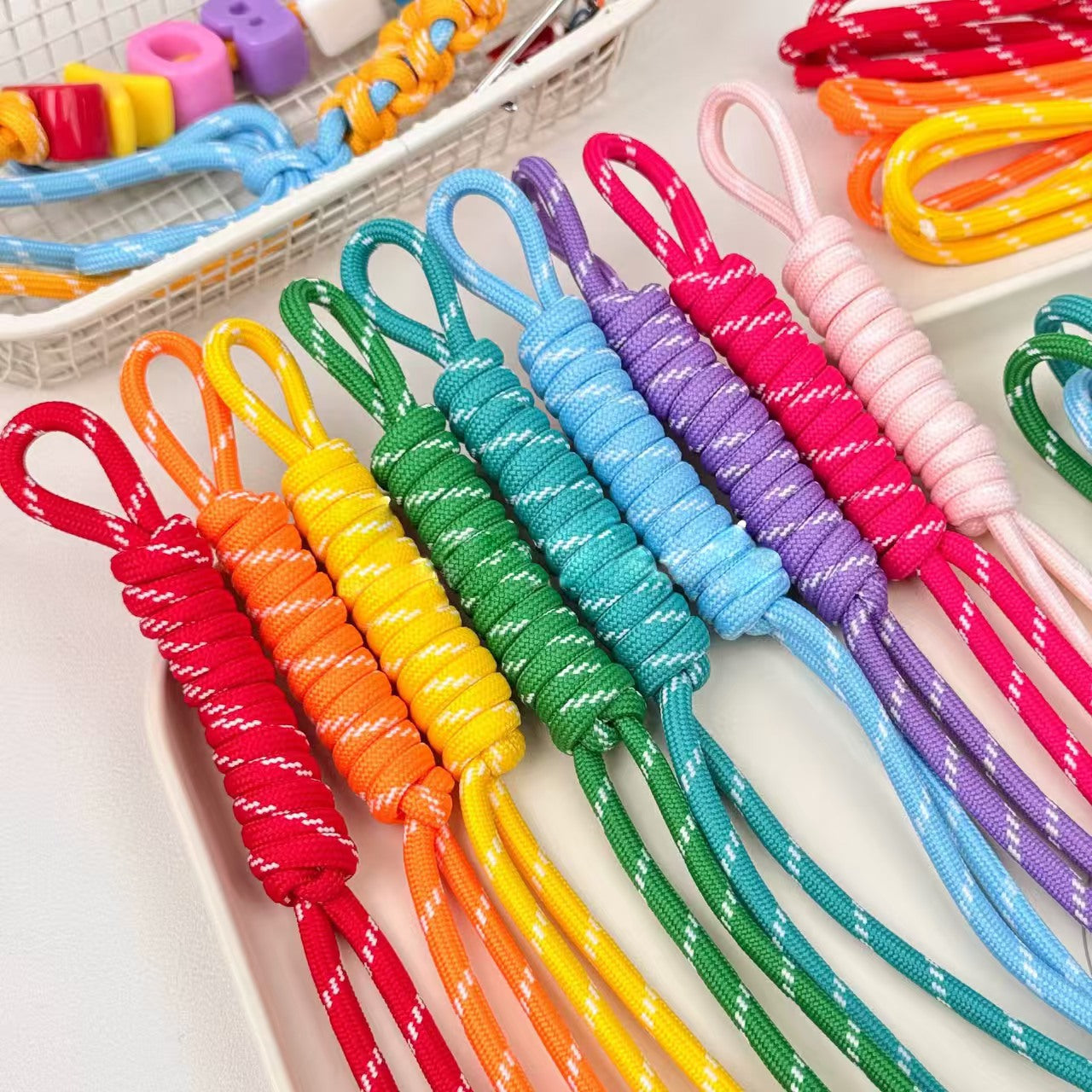 カラードーパミンホップ芯傘ひも編みブレスレットネックレスペンダントひもビーズ素材diyバッグストラップアクセサリー