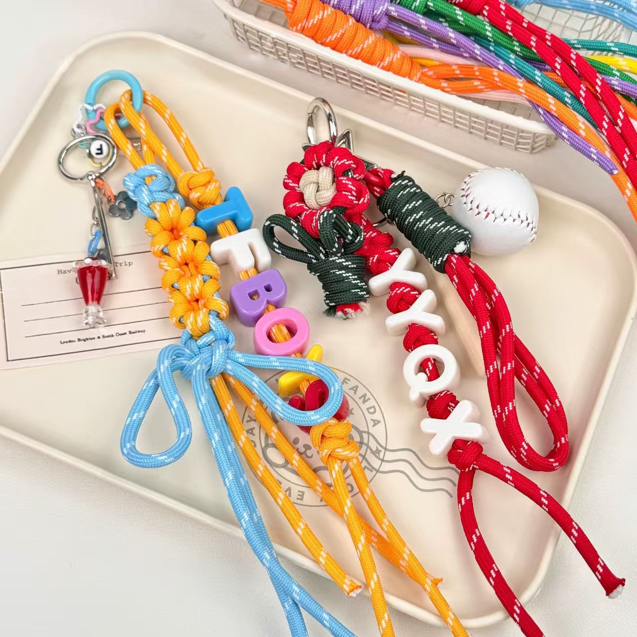 カラードーパミンホップ芯傘ひも編みブレスレットネックレスペンダントひもビーズ素材diyバッグストラップアクセサリー