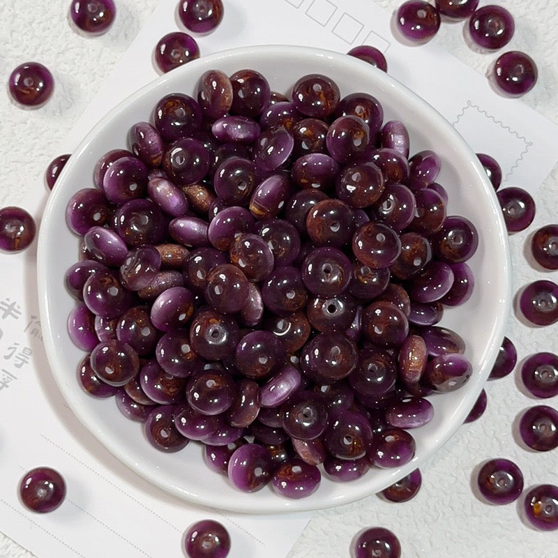 樹脂玉・花金染め異形そろばん珠