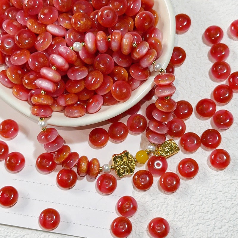 樹脂玉・花金染め異形そろばん珠