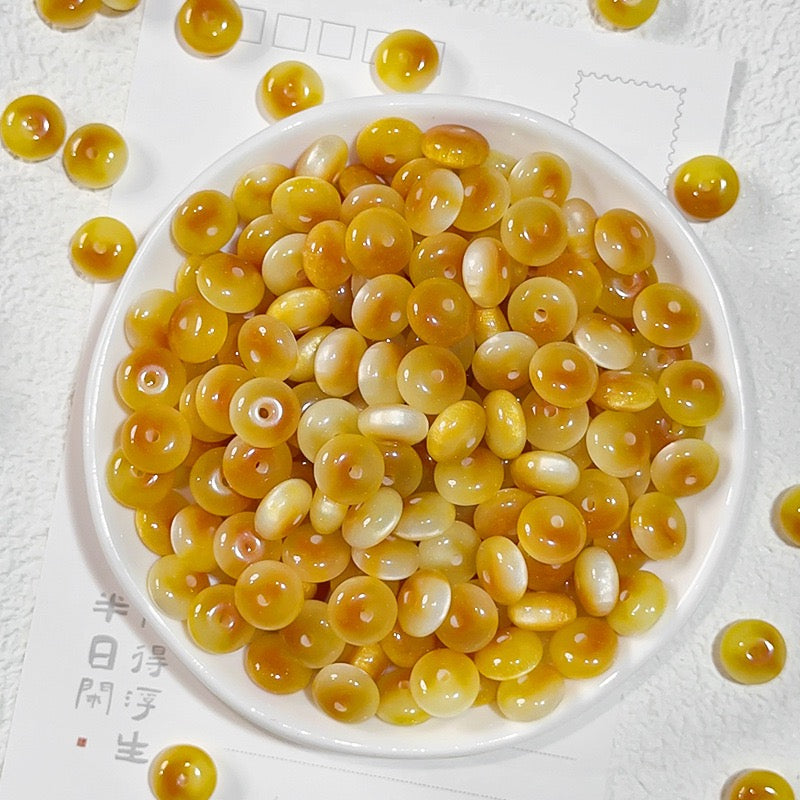 樹脂玉・花金染め異形そろばん珠