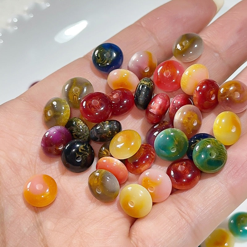 樹脂玉・花金染め異形そろばん珠