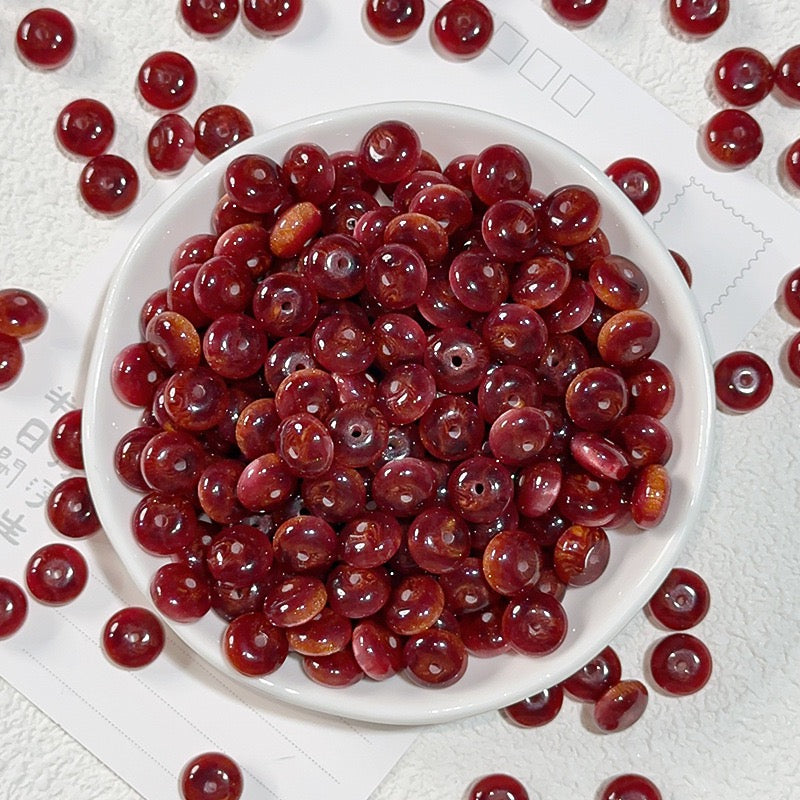 樹脂玉・花金染め異形そろばん珠