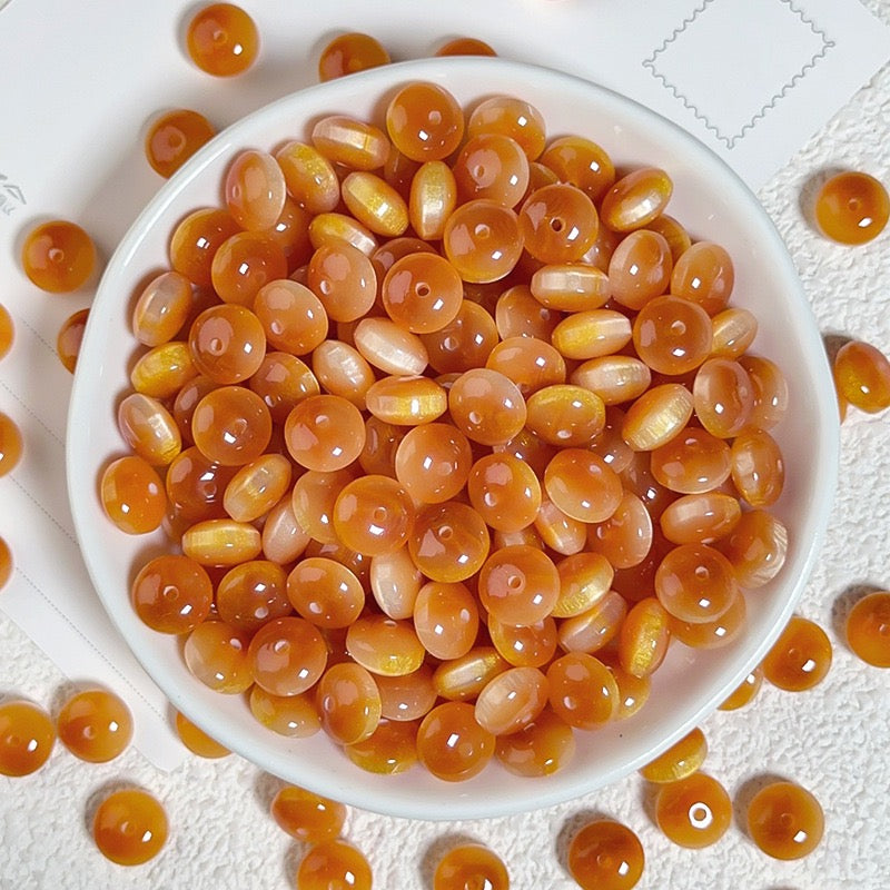 樹脂玉・花金染め異形そろばん珠