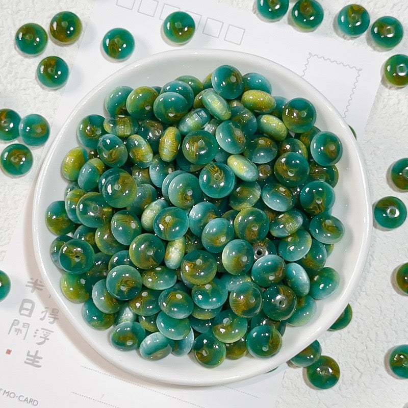 樹脂玉・花金染め異形そろばん珠