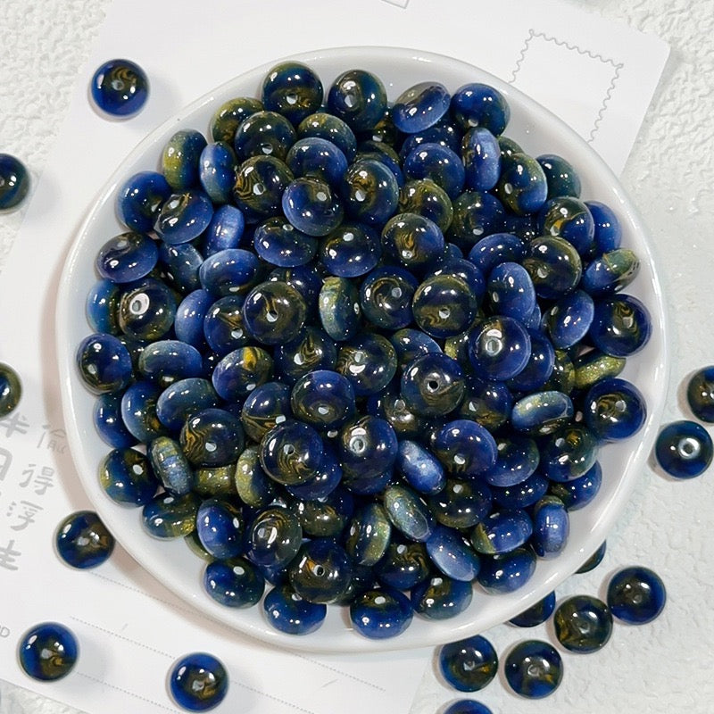 樹脂玉・花金染め異形そろばん珠