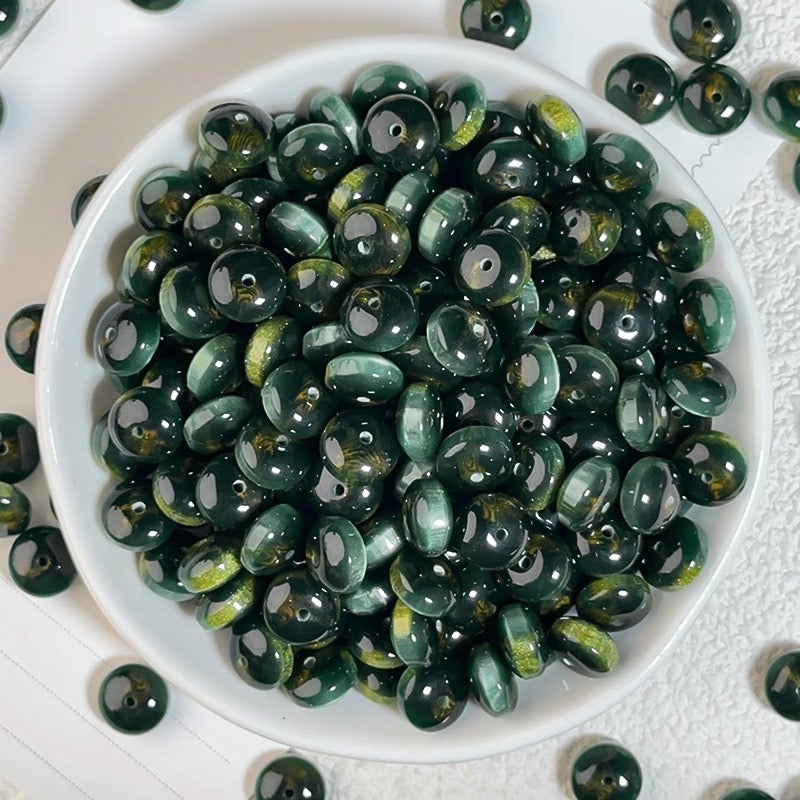 樹脂玉・花金染め異形そろばん珠