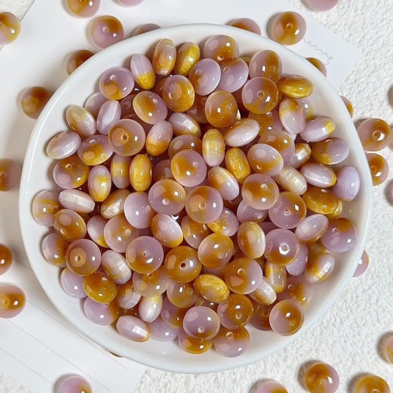 樹脂玉・花金染め異形そろばん珠