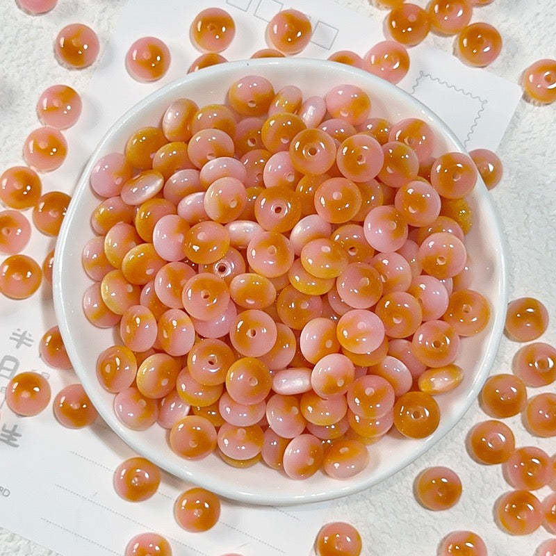 樹脂玉・花金染め異形そろばん珠