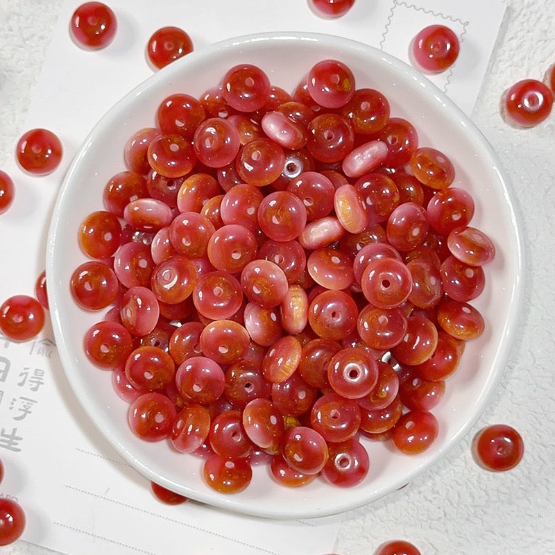 樹脂玉・花金染め異形そろばん珠