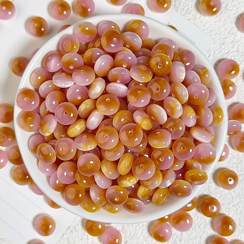 樹脂玉・花金染め異形そろばん珠