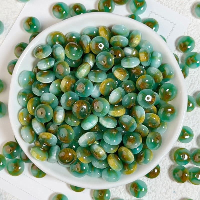 樹脂玉・花金染め異形そろばん珠